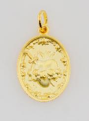 Médaille Plaqué Or Coeur Sacré de Marie - 19mm