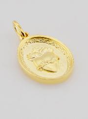 Médaille Plaqué Or Sacré Coeur de Jésus - 19mm