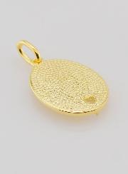 Médaille Plaqué Or & Zircon Sacré Coeur de Marie - 19mm