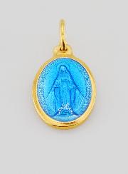 Médaille Miraculeuse Email Bleu - 17mm