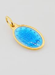 Médaille Miraculeuse Email Bleu - 17mm