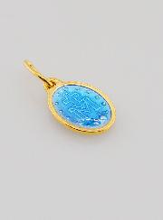 Médaille Miraculeuse Email Bleu - 10mm