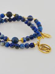 Chapelet en Lapis Lazuli - Vierge Marie & Ex Voto