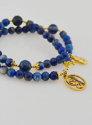 Bracelet Chapelet en Lapis Lazuli - Vierge Marie & Ex Voto