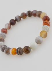 Bracelet en Pierre Naturelle d’Agate du Botswana - 8 mm