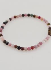 Bracelet en Pierre Naturelle de Tourmaline Multicolore - 4mm