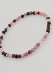 Bracelet en Pierre Naturelle de Tourmaline Multicolore - 4mm
