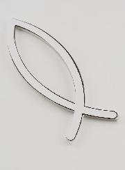 Plaque Auto Poisson Chrétien Ichtus  - 14 cm