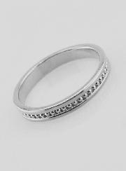 Bague Alliance en Argent Massif Ciselé - T54