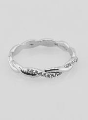 Bague Alliance Entrelacée en Argent Massif - T54