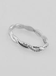 Bague Alliance Entrelacée en Argent Massif - T54