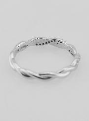 Bague Alliance Entrelacée en Argent Massif - T54