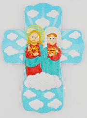 Croix Enfant à Suspendre - Sacrés Coeurs de Jésus & Marie