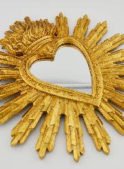 Ex Voto Miroir Coeur Rayonnant - 28cm