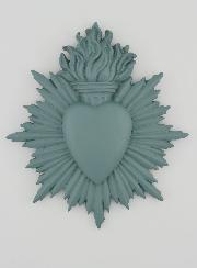 Ex Voto Mural Coeur Rayonnant 17cm - Sauge