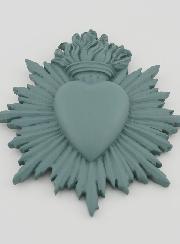 Ex Voto Mural Coeur Rayonnant 17cm - Sauge