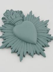 Ex Voto Mural Coeur Rayonnant 17cm - Sauge