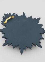 Ex Voto Mural Coeur Rayonnant 17cm - Bleu Gris