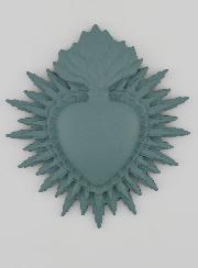 Ex Voto Mural Coeur Rayonnant 11cm - Sauge