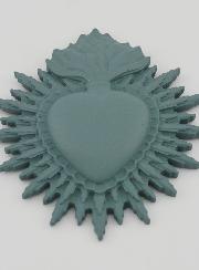Ex Voto Mural Coeur Rayonnant 11cm - Sauge