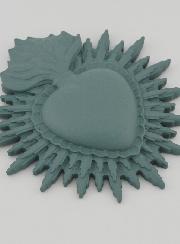 Ex Voto Mural Coeur Rayonnant 11cm - Sauge