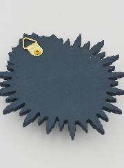 Ex Voto Mural Coeur Rayonnant 11cm - Bleu Gris