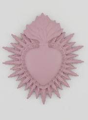 Ex Voto Mural Coeur Rayonnant 11cm - Rose