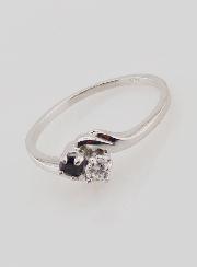 Bague Argent et Zircons T54