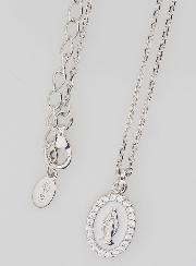 Collier Vierge Miraculeuse Argent & Email Blanc