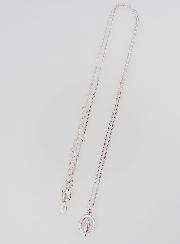 Collier Vierge Miraculeuse Argent & Email Rose