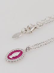 Collier Vierge Miraculeuse Argent & Email Fuchsia