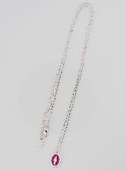 Collier Vierge Miraculeuse Argent & Email Fuchsia