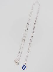 Collier Vierge Miraculeuse Argent & Email Marine