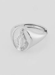 Bague Chevalière en Argent Vierge Miraculeuse - Taille 46-52