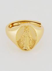 Bague Chevalière Miraculeuse en Argent Doré - T46 à 52