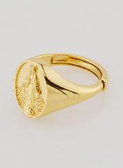 Bague Chevalière Miraculeuse en Argent Doré - T46 à 52