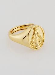 Bague Chevalière Miraculeuse en Argent Doré - T46 à 52