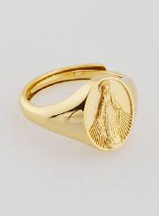Bague Chevalière Miraculeuse en Argent Doré - T52 à 56
