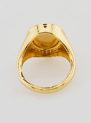 Bague Chevalière Miraculeuse Argent Doré & Zircons - T52 à 56