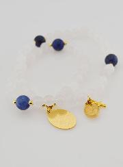 Bracelet Chapelet Jade Blanc & Sodalite - ND de Guadalupe