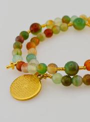 Bracelet Chapelet en Pierres Naturelles d'Agate & Notre Père
