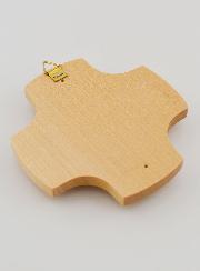 Croix en Bois d'Erable & Ange Protecteur en Verre