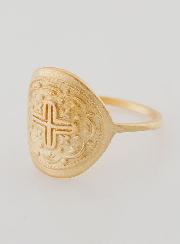 Bague Croix du Christ Sculptée - Plaqué Or - Taille 60