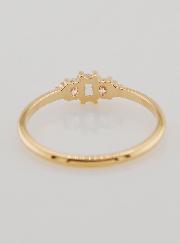 Bague Plaqué Or Trinité en Zircons - T58