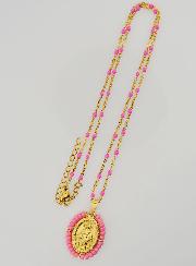 Collier Religieux Perlé & Médaille Miraculeuse - Rose