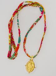 Médaille Miraculeuse Perlée - Cordon Liberty Fleuri