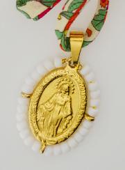 Collier Religieux Cordon Liberty Fleuri - Miraculeuse Perlée