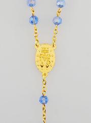 Chapelet Médaille Miraculeuse en Perles Facettées - Bleu