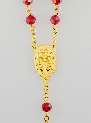 Chapelet Médaille Miraculeuse en Perles Facettées - Rouge