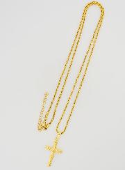 Collier Religieux Croix du Christ en Inox Doré